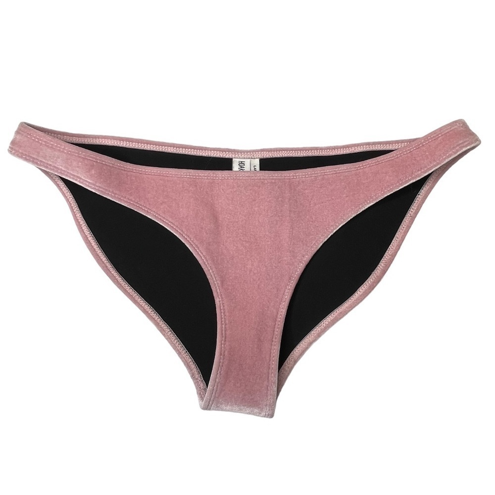 Hoaka Swimwear Crushed Velvet Neoprene Bikini Bottom Pink Barbiecore Balletcore